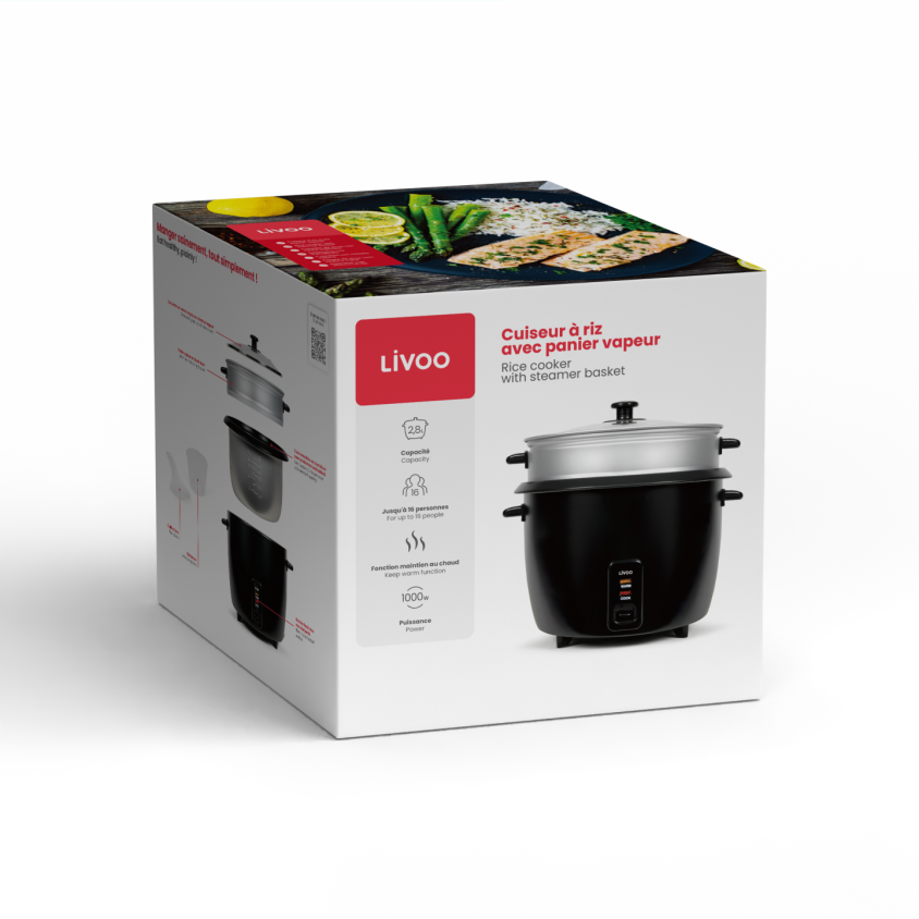 Cuiseur à riz avec panier vapeur Livoo