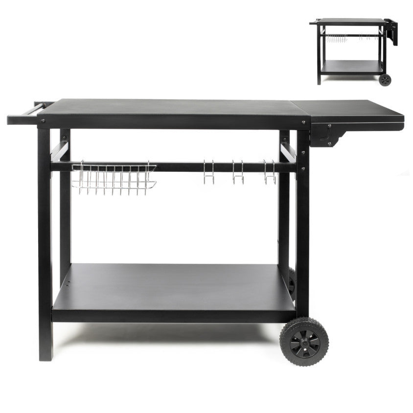 Desserte pour plancha avec tablette rabattable Livoo – noir (réf. GS170N)