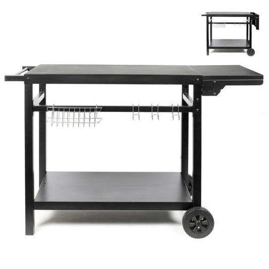 Desserte pour plancha avec tablette rabattable Livoo – noir (réf. GS170N)
