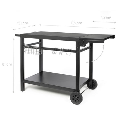 Desserte pour plancha avec tablette rabattable Livoo – noir (réf. GS170N)