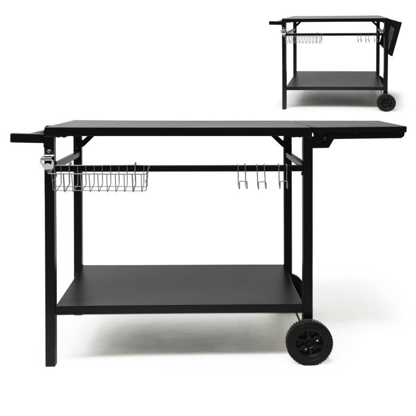 Desserte pour plancha avec tablette rabattable Livoo – noir (réf. GS172N)