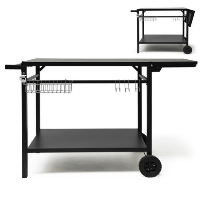 Desserte pour plancha avec tablette rabattable Livoo – noir (réf. GS172N)