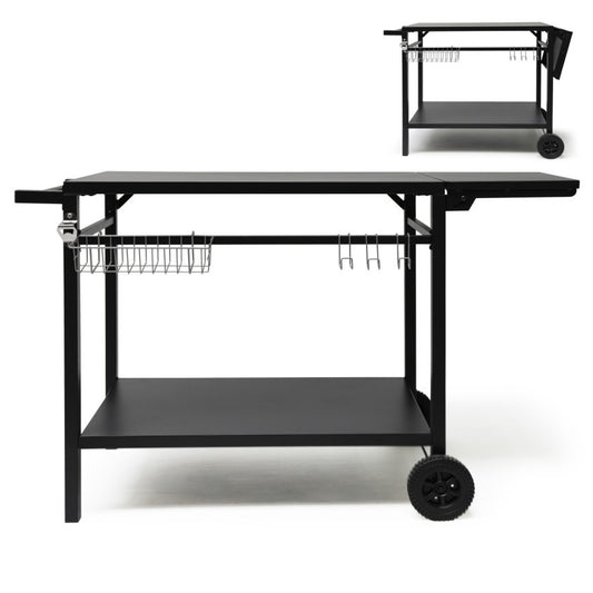 Desserte pour plancha avec tablette rabattable Livoo – noir (réf. GS172N)