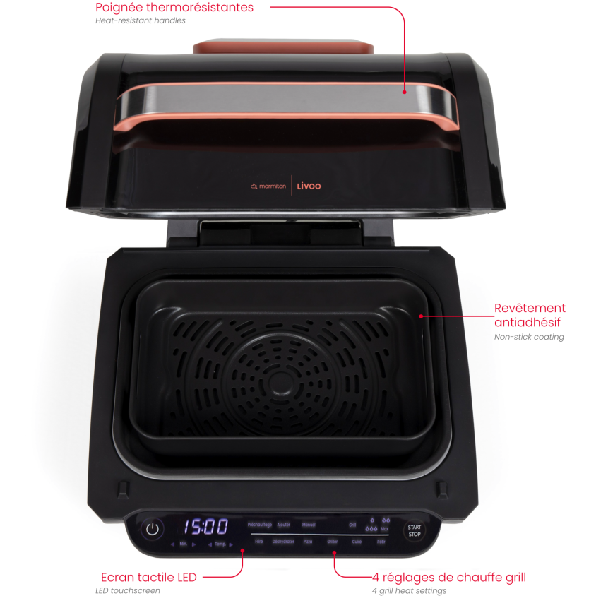 Friteuse sans huile & Grill 6 L - Livoo x Marmiton