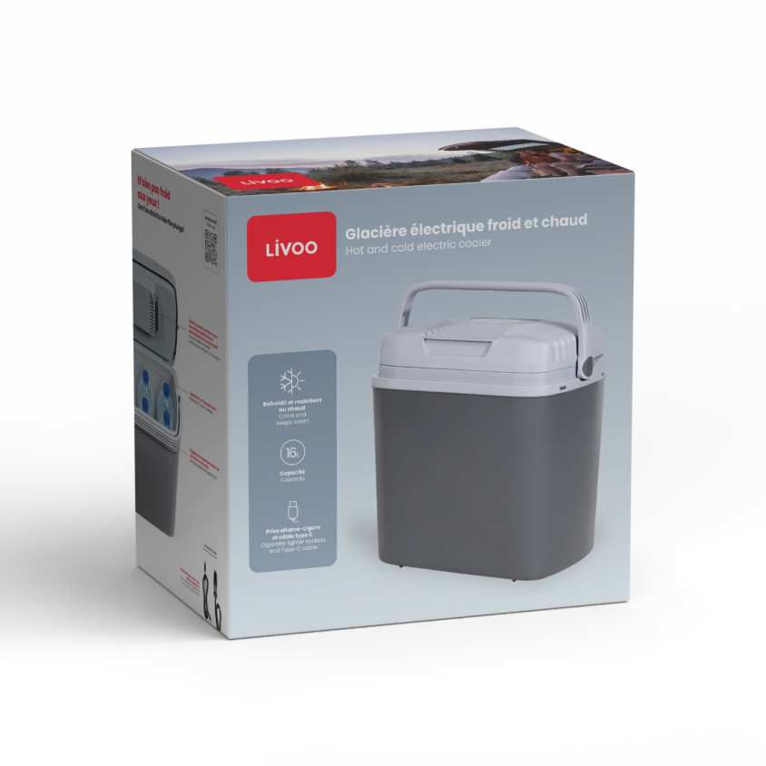 Glacière électrique froid et chaud Livoo – gris