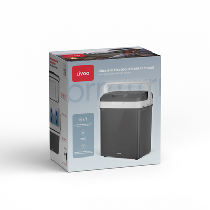 Glacière électrique froid et chaud Livoo – gris et blanc