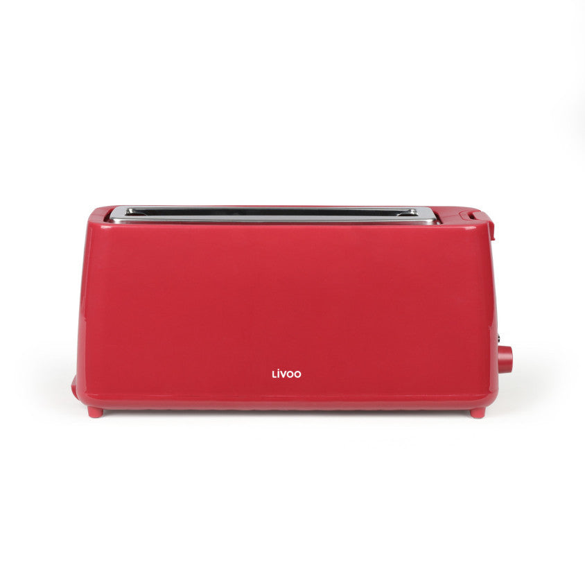 Grille-pain fente longue Livoo – rouge chili
