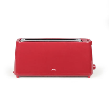 Grille-pain fente longue Livoo – rouge chili