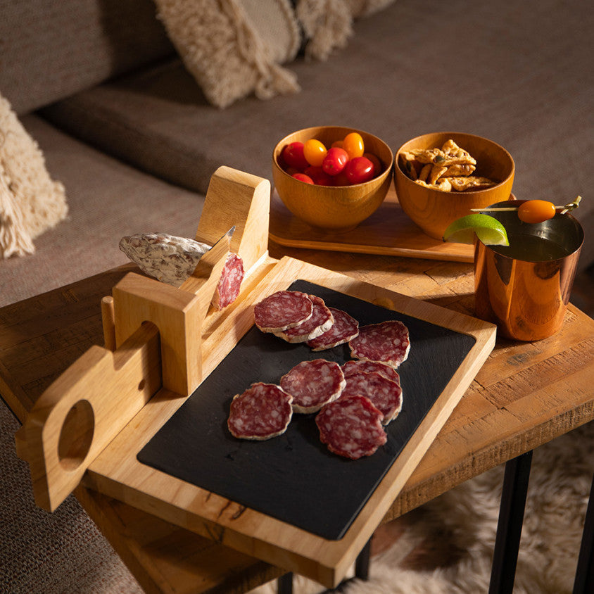 Guillotine à saucisson avec plateau en ardoise Livoo
