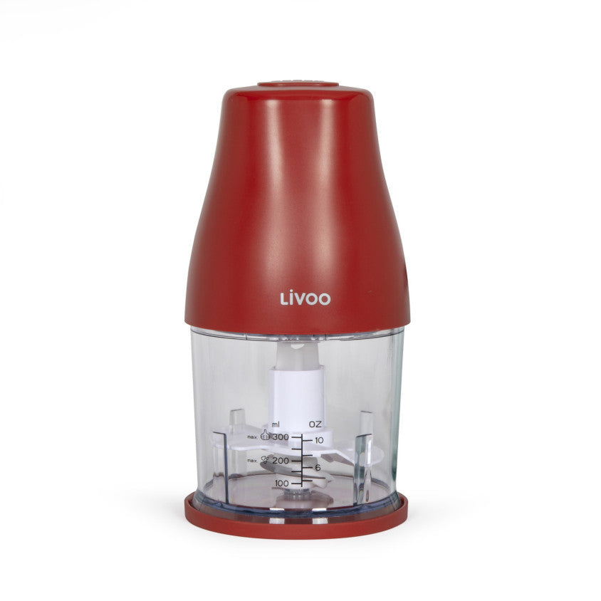 Hachoir 300 ml Livoo – rouge chili et transparent
