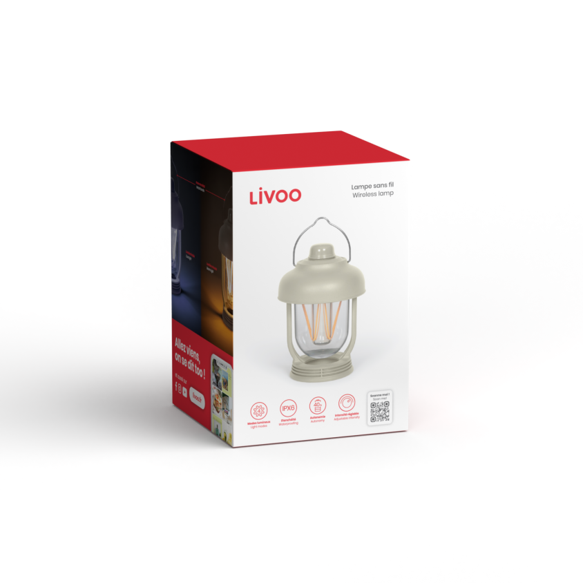 Lampe rechargeable Livoo – crème, 5 W (réf. SEP147C)