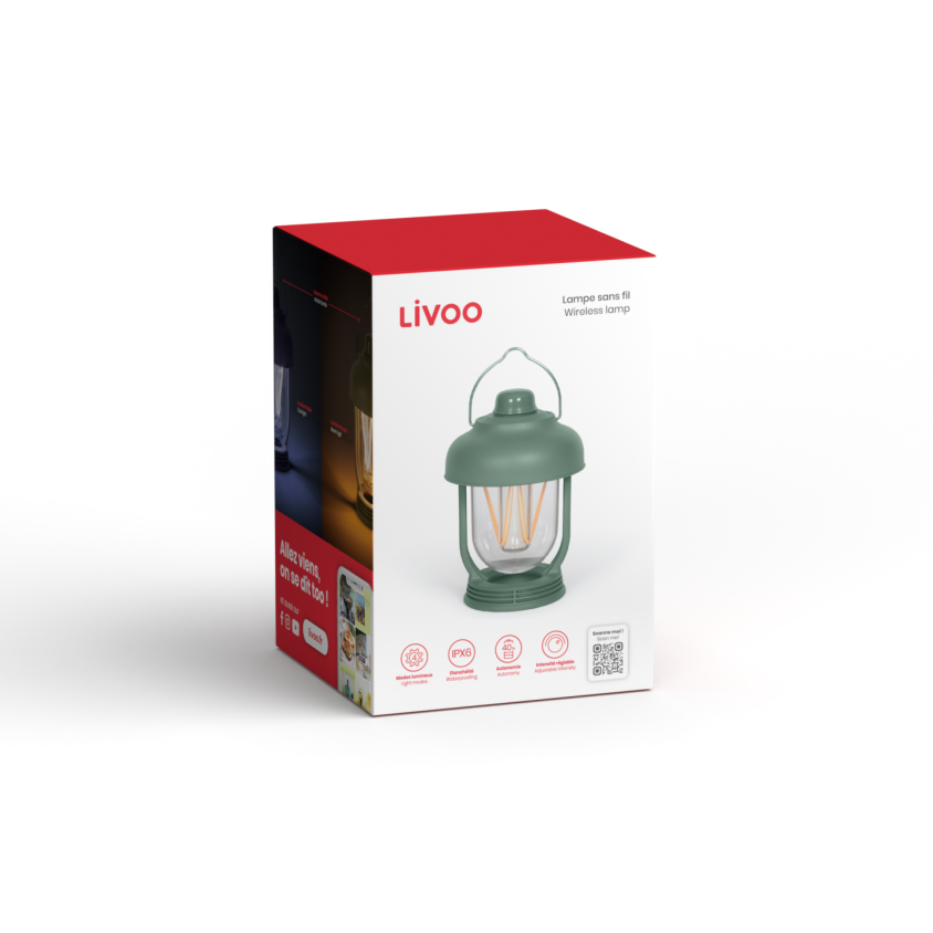Lampe rechargeable Livoo – vert, 5 W (réf. SEP147V)