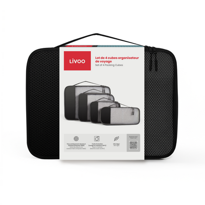 Lot de 4 cubes organisateur de voyage Livoo
