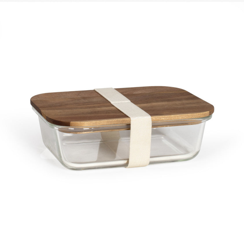Lunch box hermétique en Acacia Livoo – crème et bois