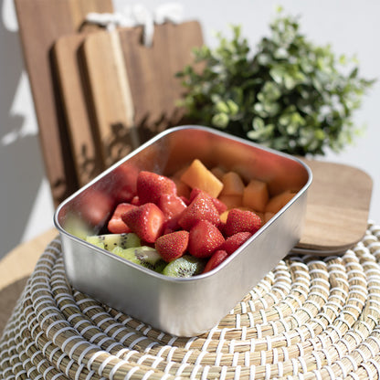 Lunch box hermétique en Acacia Livoo – crème et gris