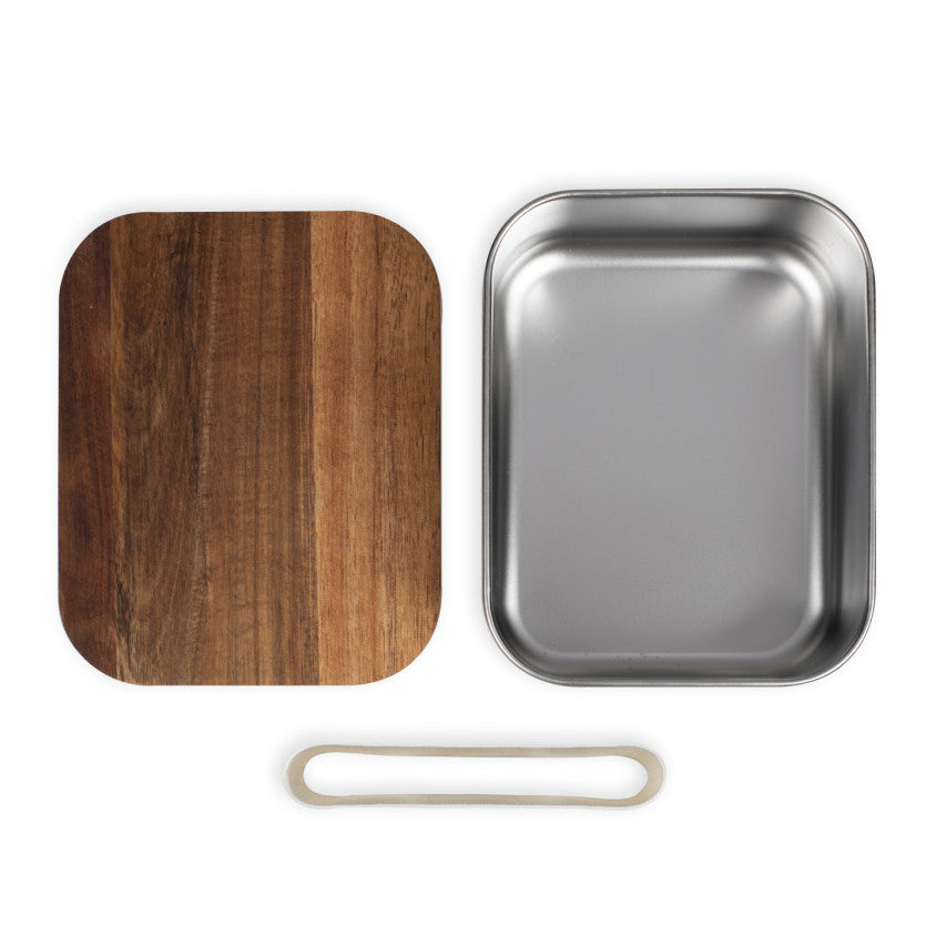 Lunch box hermétique en Acacia Livoo – crème et gris