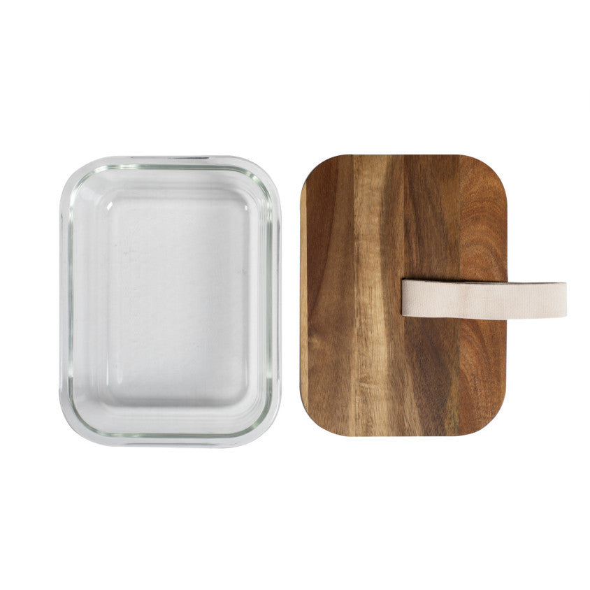 Lunch box hermétique en Acacia Livoo – crème et bois
