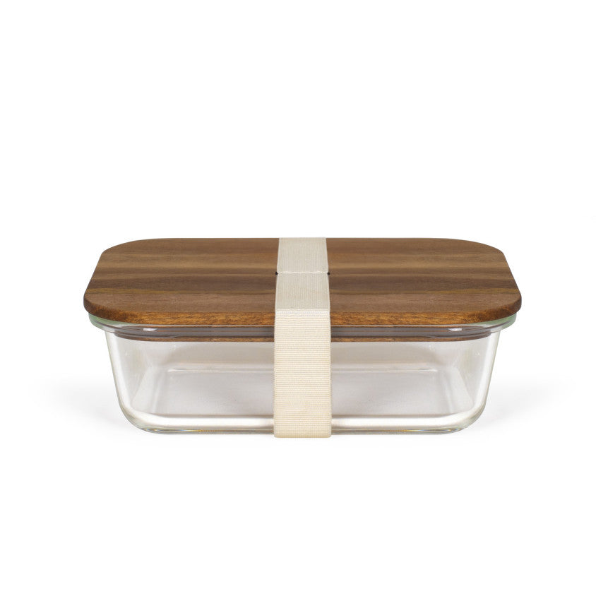Lunch box hermétique en Acacia Livoo – crème et bois