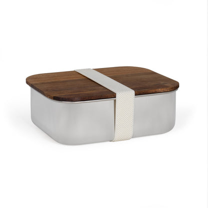 Lunch box hermétique en Acacia Livoo – crème et gris