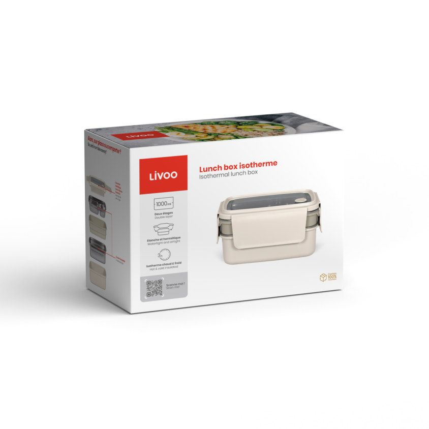 Lunch box isotherme Livoo – beige et crème