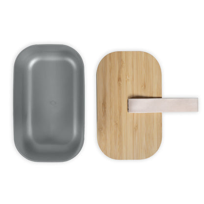 Lunch box recyclé Livoo – gris et crème