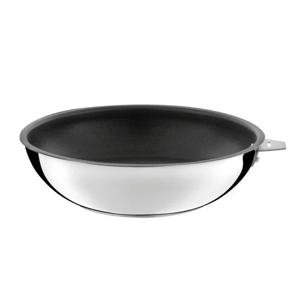Malice - Wok 28 cm revêtement céramique avec couvercle et poignée noire - Cuisinox