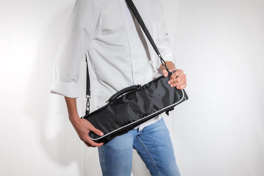 Mallette Wusaki Pakka X50 – 5 couteaux : chef 20 cm + santoku 17 cm + découper 20 cm + universel 12 cm + office 9 cm