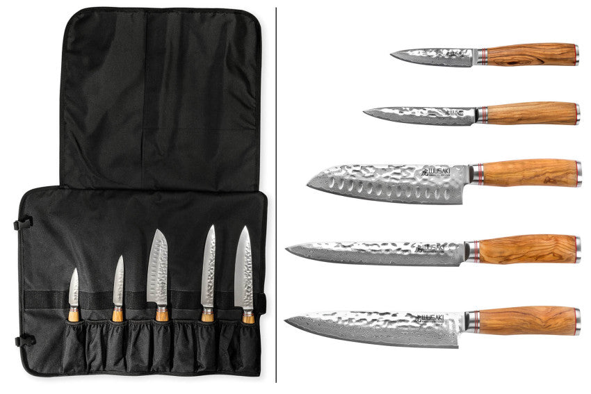 Mallette Wusaki Damas Olive 10CR – 5 couteaux de cuisine