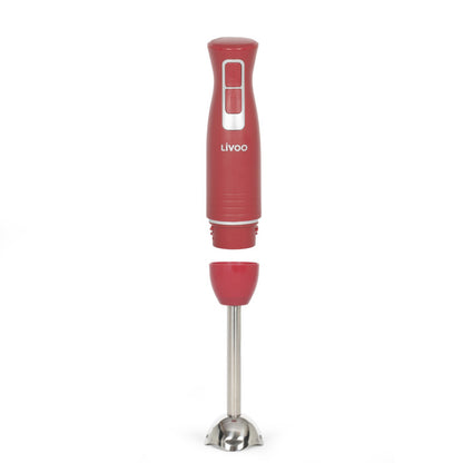 Mixeur plongeant avec bol Livoo – rouge chili et argent