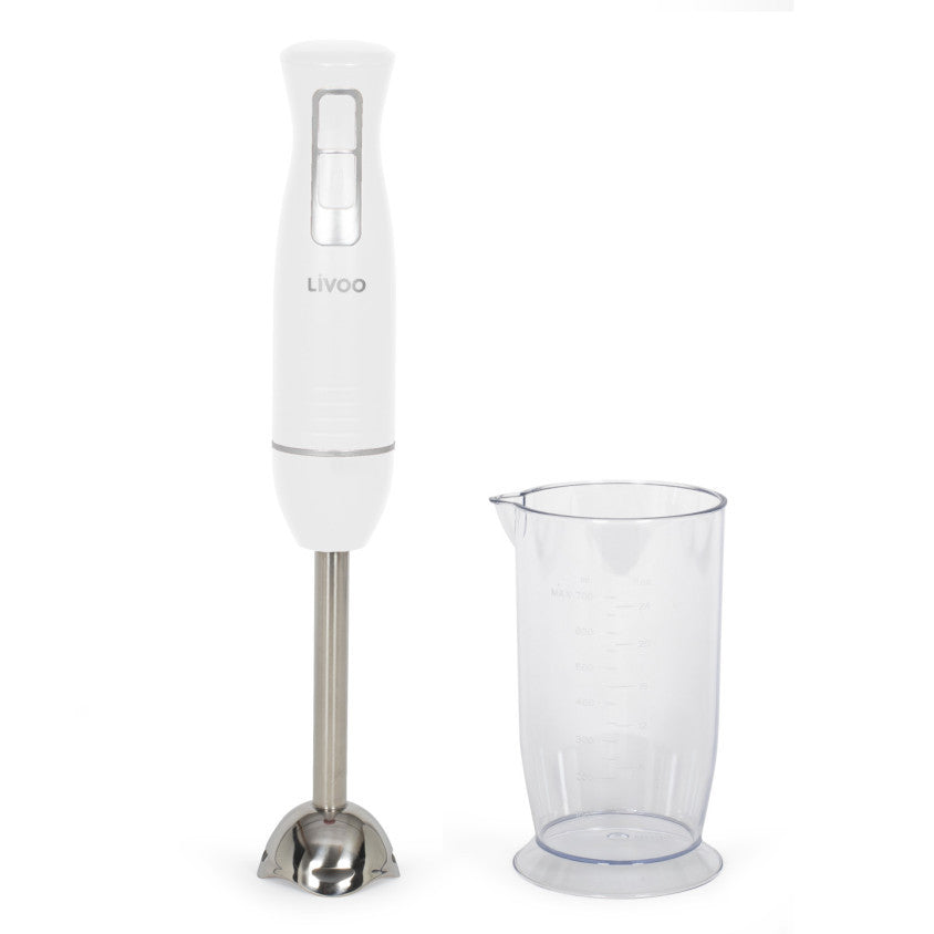 Mixeur plongeant avec bol Livoo – blanc et argent