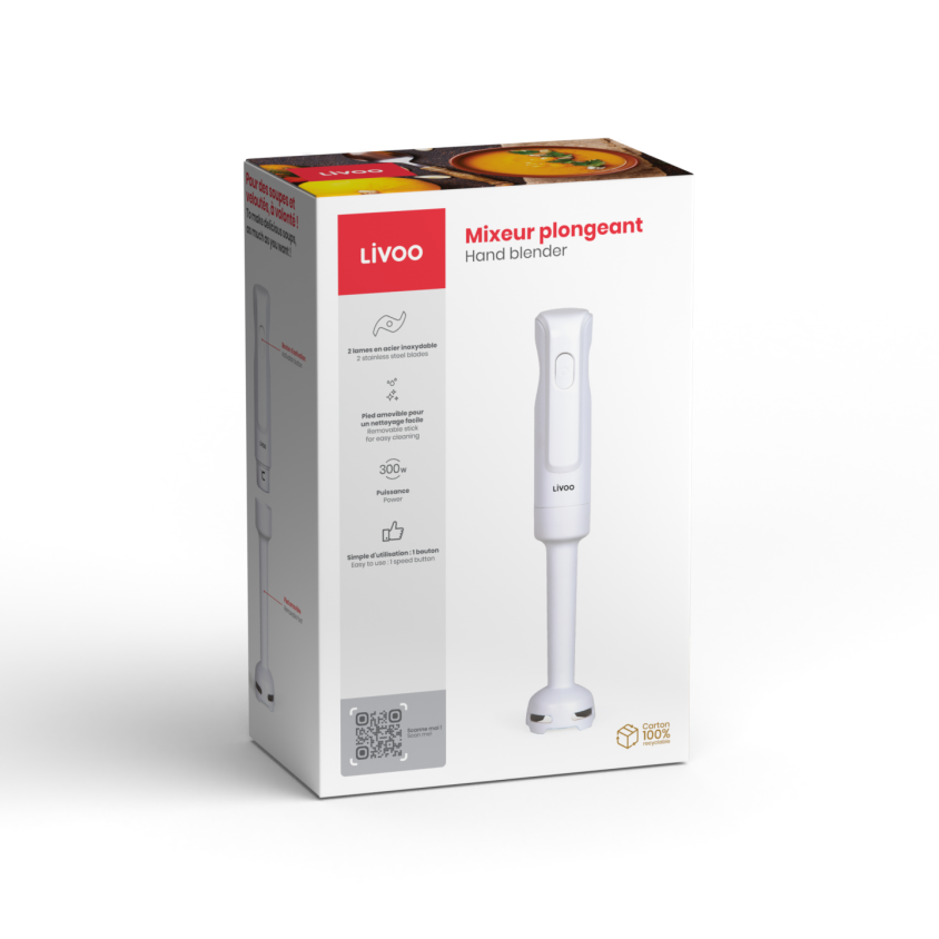 Mixeur plongeant Livoo – blanc