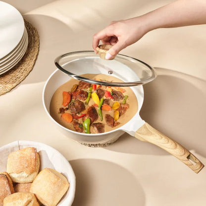 Mythic - Sauteuse 24 cm revêtement céramique blanche avec couvercle - Cuisinox