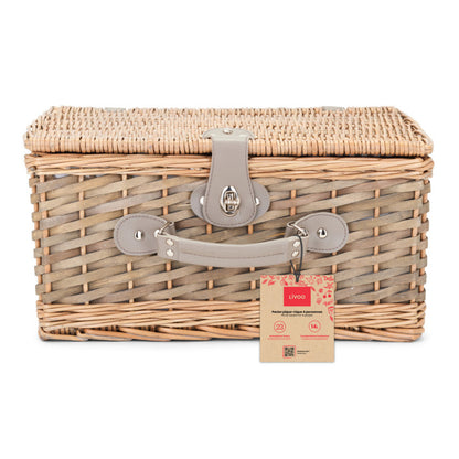 Panier pique-nique 4 personnes Livoo – bois et gris