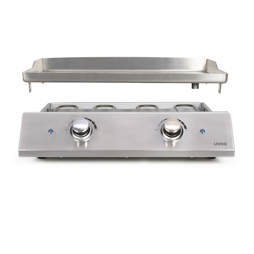 Plancha électrique inox 2 thermostats Livoo