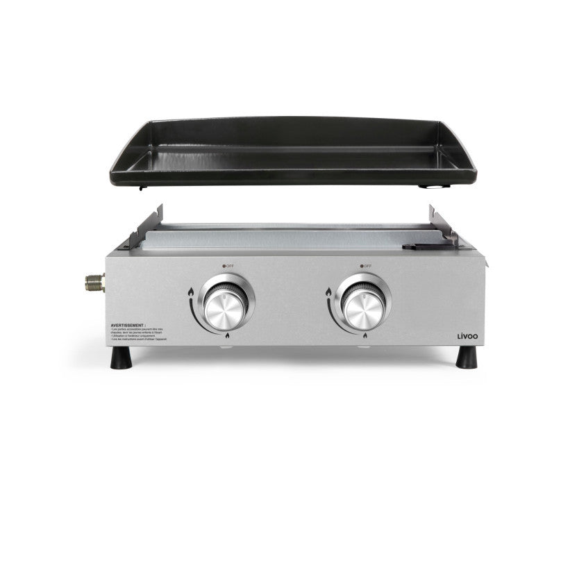 Plancha gaz 2 brûleurs Livoo