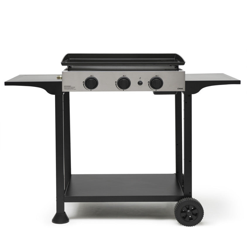 Plancha gaz 3 brûleurs sur chariot Livoo
