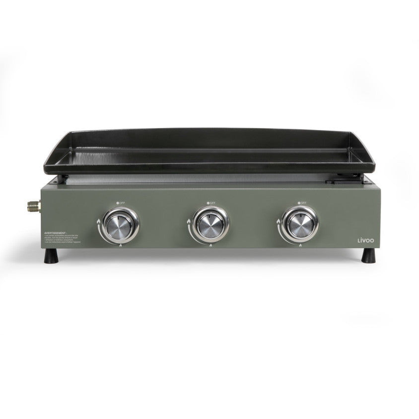 Plancha gaz 3 brûleurs Livoo – vert et noir