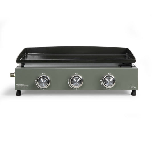 Plancha gaz 3 brûleurs Livoo – vert et noir