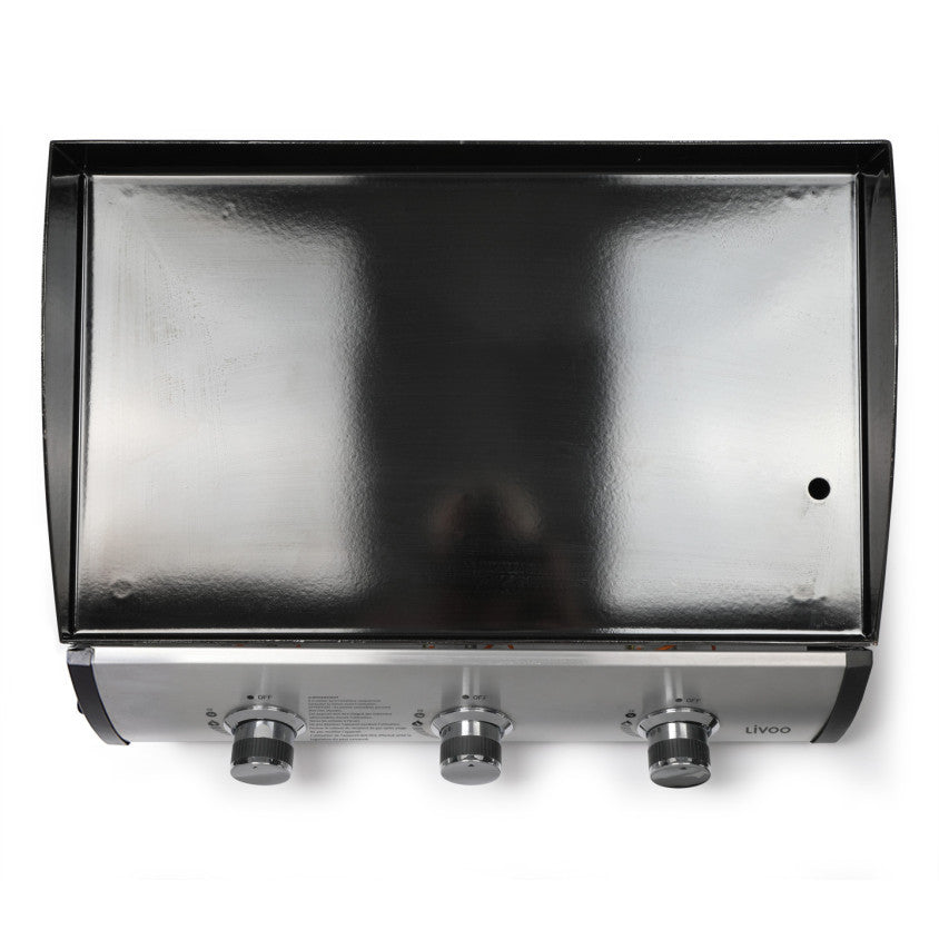 Plancha gaz 3 brûleurs Livoo – gris et noir