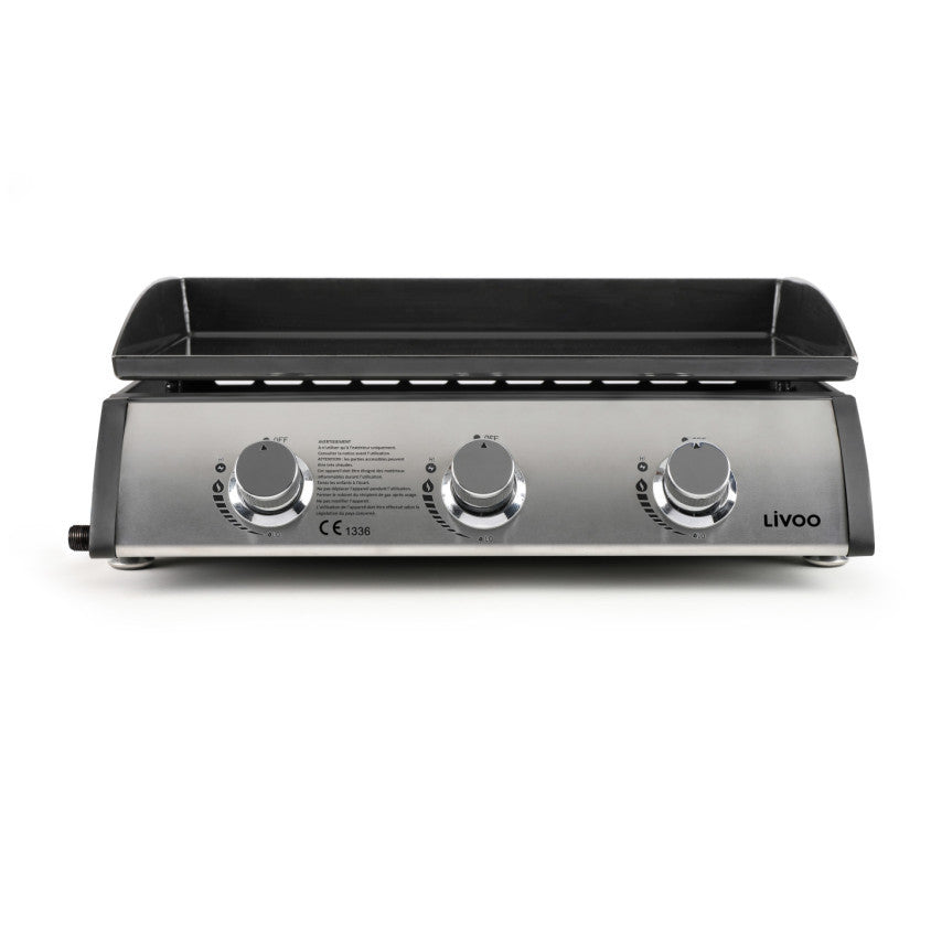 Plancha gaz 3 brûleurs Livoo – gris et noir