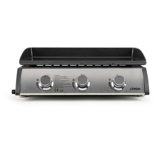 Plancha gaz 3 brûleurs Livoo – gris et noir