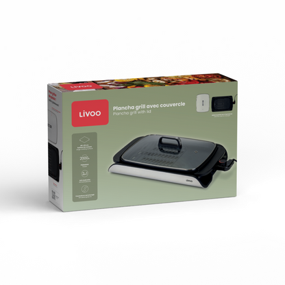 Plancha grill avec couvercle Livoo