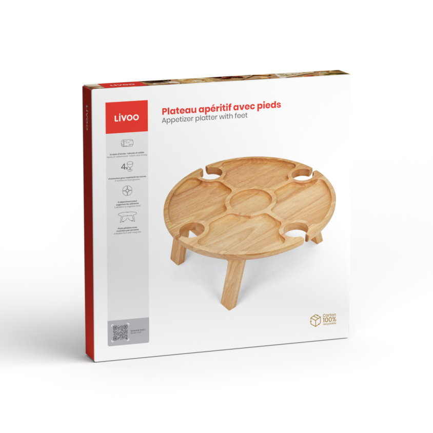Plateau apéritif avec pieds Livoo