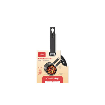 Premier Chef - Set de 2 casseroles Livoo – noir
