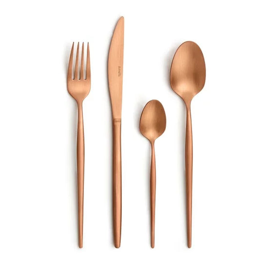 Ménagère 24 pièces Soprano Cuivre - Couverts inox 18/10 finition PVD cuivre rosé - Amefa