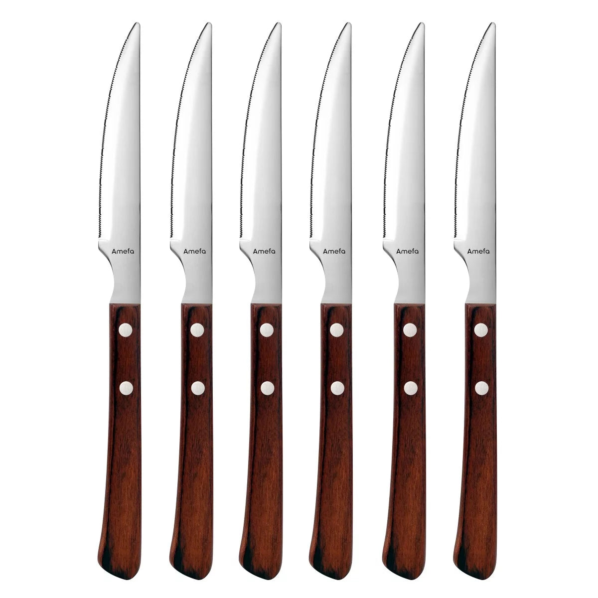 Coffret 6 couteaux steak Brasero - Esprit barbecue acier coutellerie - Amefa