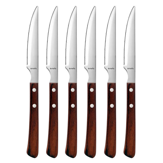 Coffret 6 couteaux steak Brasero - Esprit barbecue acier coutellerie - Amefa