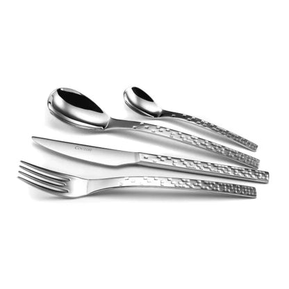 Couzon Pix'Elle Ménagère 24 pièces en coffret long – inox martelé 18/10