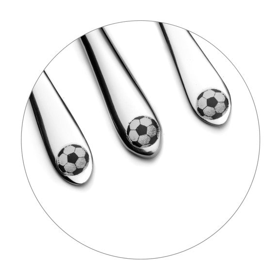 Coffret 3 couverts enfants Footie - Inox 18/10 décor football pour petits sportifs - Amefa