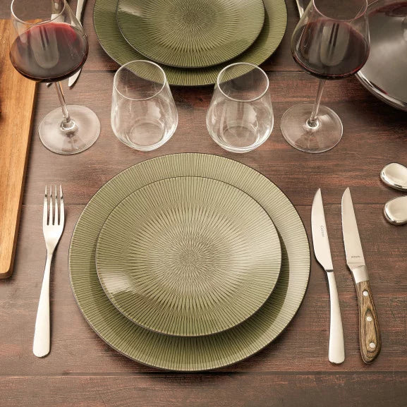 Coffret 4 couteaux steak Achille Bois de Pakka - Manche bois noble acier coutellerie - Amefa
